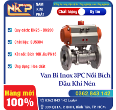 VAN BI INOX 3PC NỐI BÍCH KHÍ NÉN