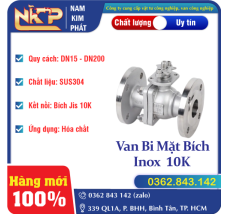 VAN BI MẶT BÍCH INOX 10K