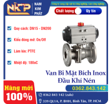 VAN BI MẶT BÍCH INOX ĐẦU KHÍ NÉN