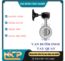 VAN BƯỚM INOX TAY QUAY