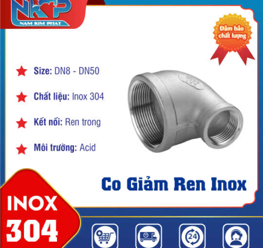 CO GIẢM REN INOX 304