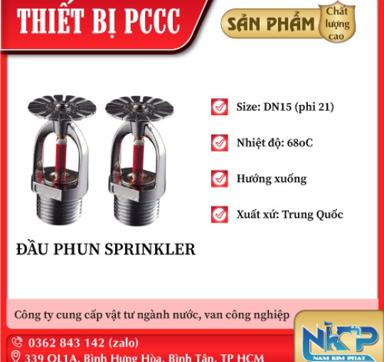 ĐẦU PHUN CHỮA CHÁY SPRINKLER HƯỚNG XUỐNG