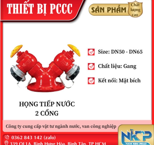 HỌNG TIẾP NƯỚC CHỮA CHÁY 2 CỔNG