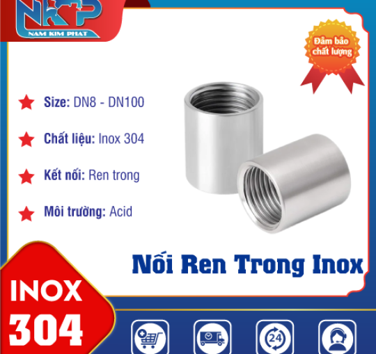 NỐI REN TRONG INOX 304