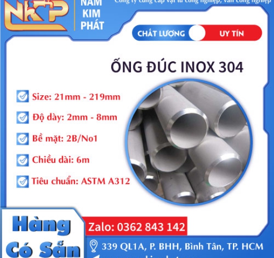 ỐNG ĐÚC INOX 304