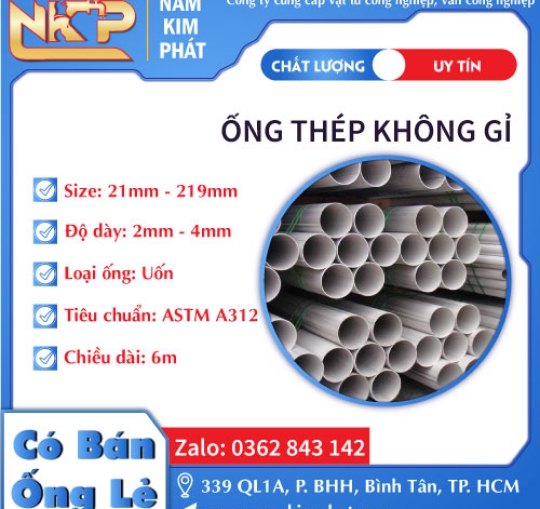 ỐNG THÉP KHÔNG GỈ 