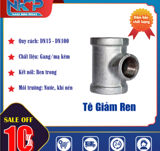 TÊ GIẢM REN GANG