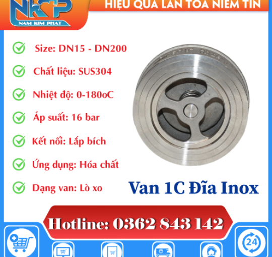 VAN 1 CHIỀU ĐĨA INOX 