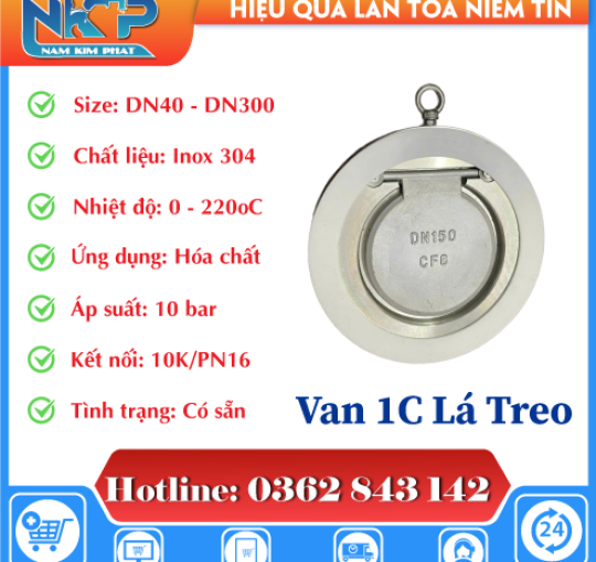 VAN 1 CHIỀU LÁ TREO INOX