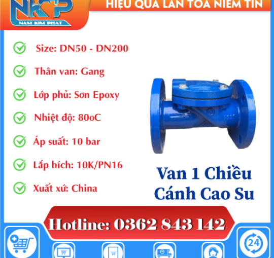 VAN 1 CHIỀU CÁNH CAO SU