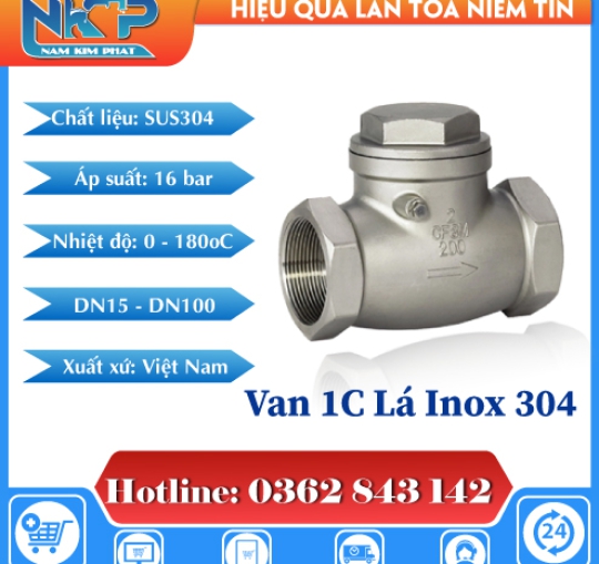VAN 1 CHIỀU LÁ INOX 304