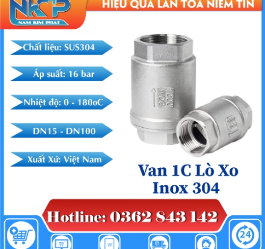 VAN 1 CHIỀU LÒ XO INOX