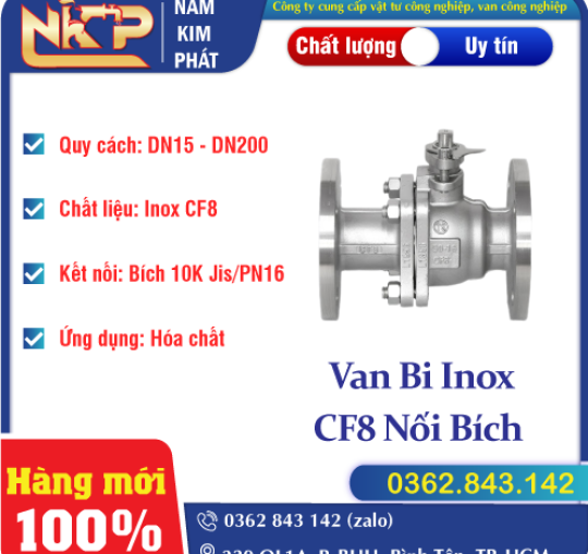 VAN BI INOX CF8 NỐI BÍCH