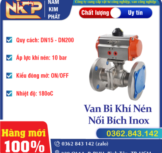 VAN BI KHÍ NÉN NỐI BÍCH INOX