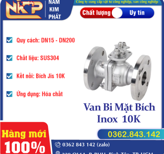 VAN BI MẶT BÍCH INOX 10K