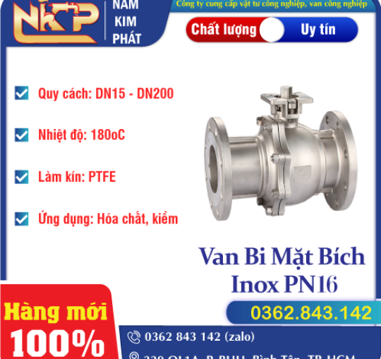VAN BI MẶT BÍCH INOX PN16