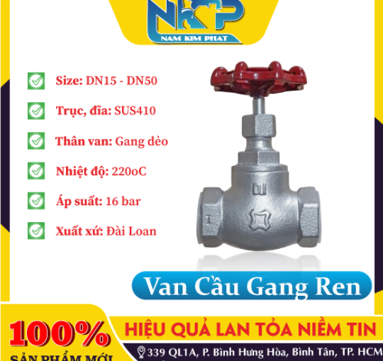 VAN CẦU GANG REN 