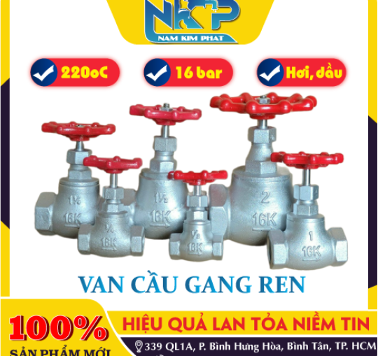 VAN CẦU GANG REN 16K FCD