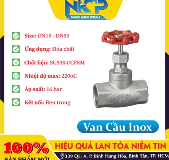 VAN CẦU REN INOX 304