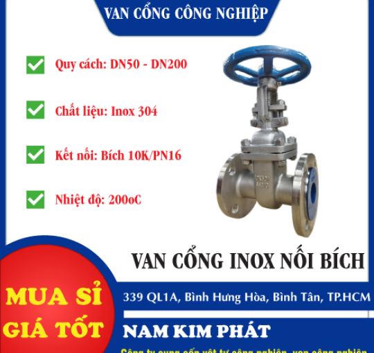 VAN CỔNG INOX NỐI BÍCH