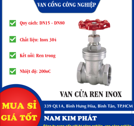 VAN CỬA REN INOX