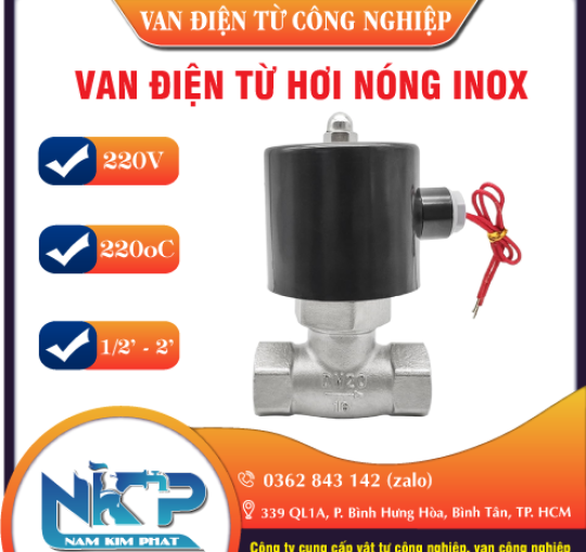 VAN ĐIỆN TỪ HƠI NÓNG INOX