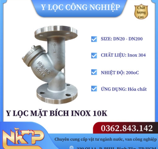 Y LỌC MẶT BÍCH INOX 10K