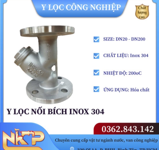 Y LỌC NỐI BÍCH INOX 304