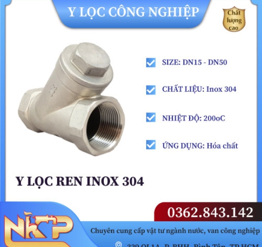 Y LỌC REN INOX 304
